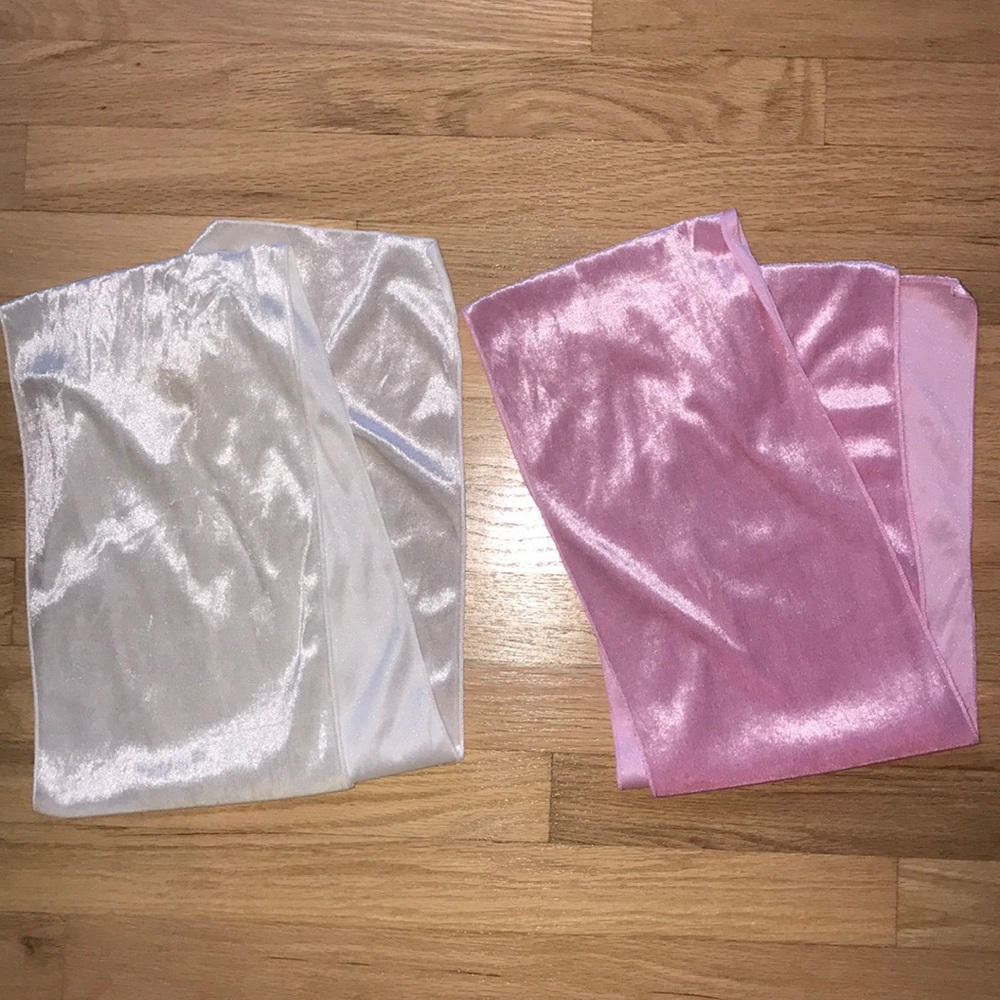 White and Pink light scarves (2)